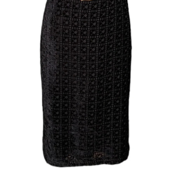 J. McLAUGHLIN Black Velvet Burnout Murphy Dress Office Siren Boardroom Size 10 - Picture 6 of 16